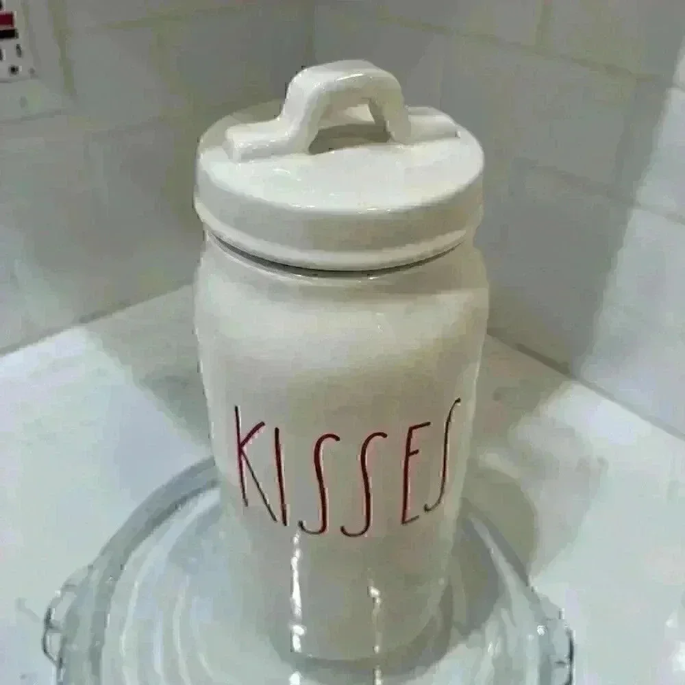 Rae Dunn Tall KISSES Canister New